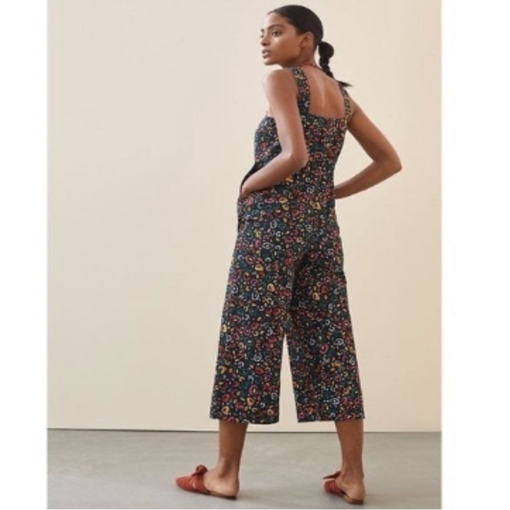 Anthropologie Farm Rio - Cropped Adventure Jumpsuit Overalls Wide Leg - Size XS - Picture 2 of 9